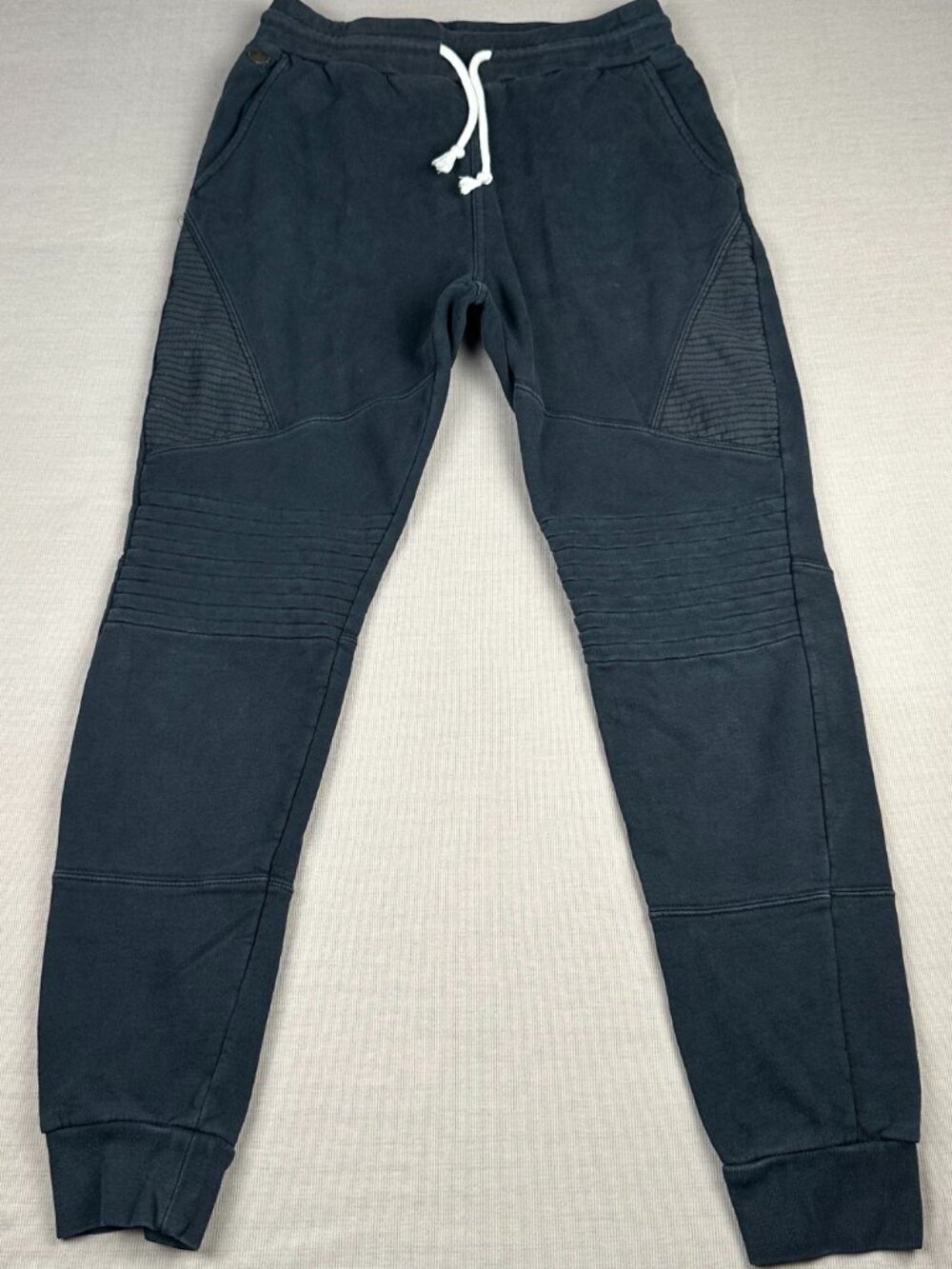 Scotch & Soda Amsterdam Couture Mens Joggers S Small Black Moto Ribbed Sweatpant